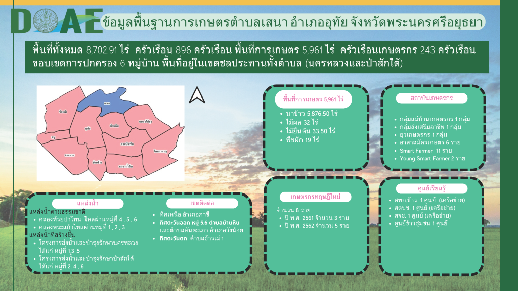 ข้อมูลพื้นฐานตำบลเสนา